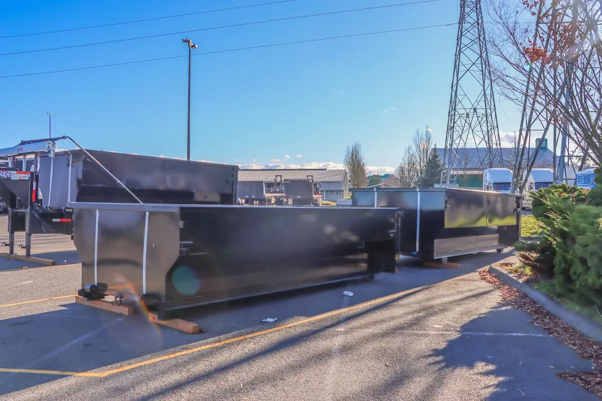 Roll-off dumpster ready for waste disposal at job site for 15 Yard Dumpster Rental in Dallas